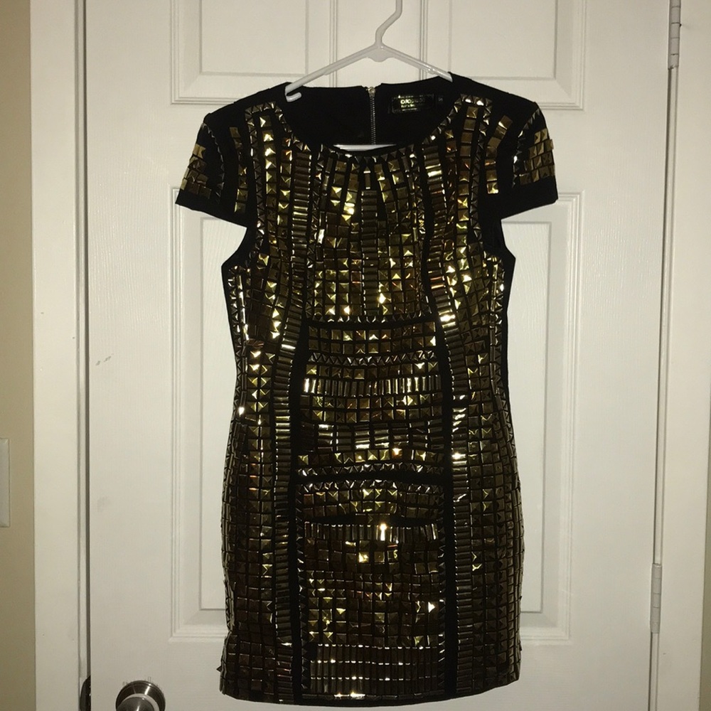 gold studded dress. brand new.